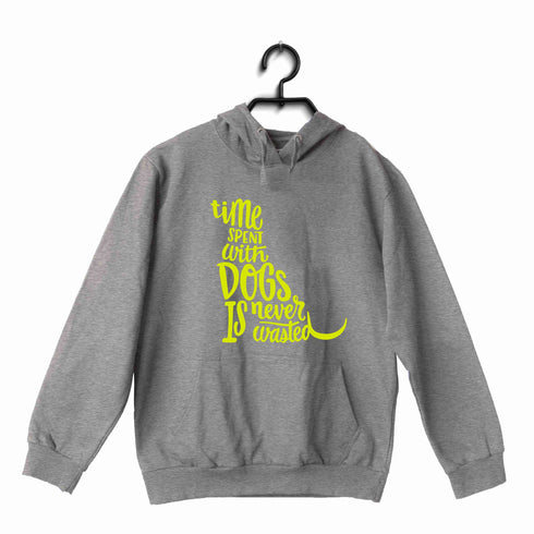 Aaramkhor Specials Dogs TIME SPENT WITH DOGS IS NEVER WASTED UNISEX HOODIE Sweatshirts
